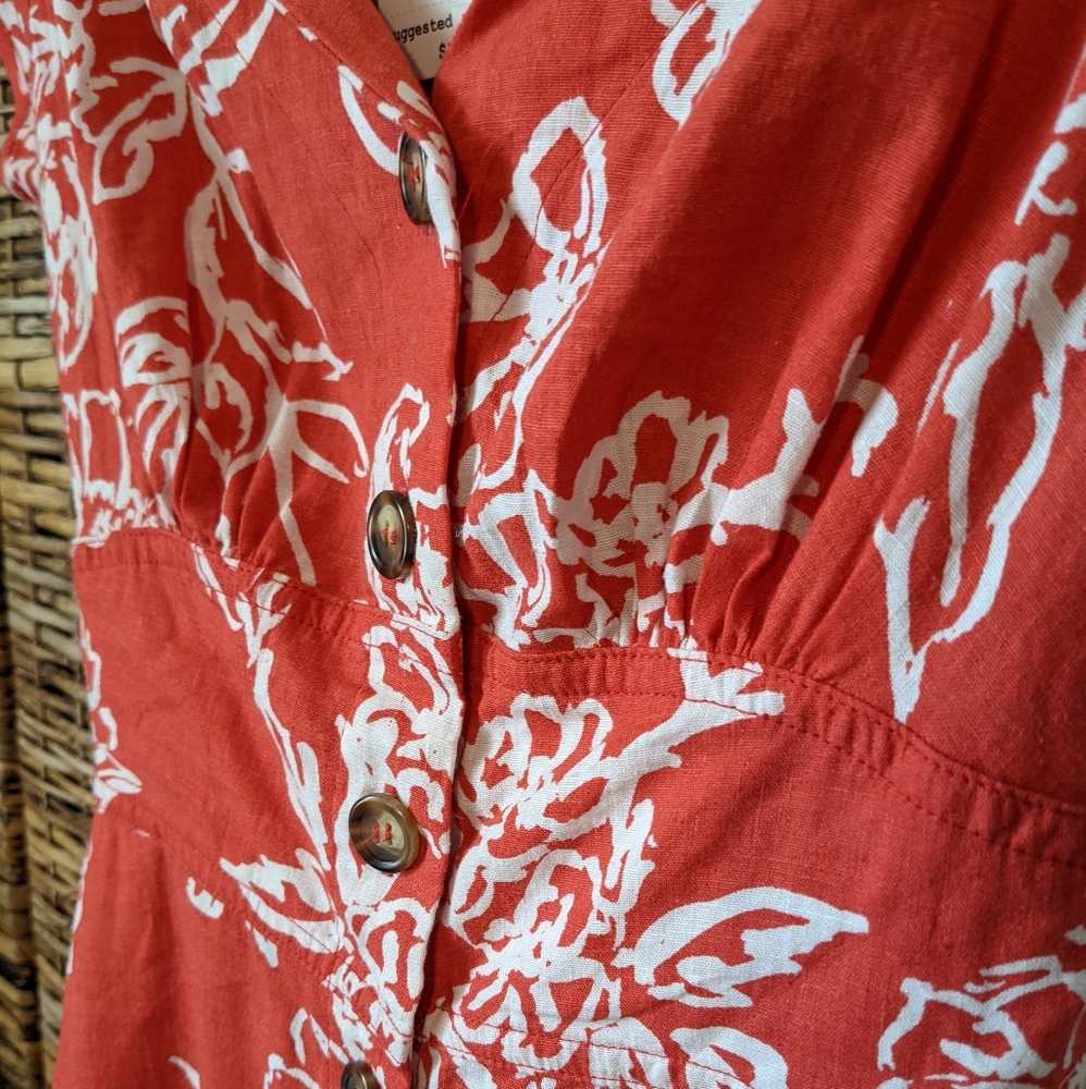 Red Floral Free People Dress (w/ POCKETS!)